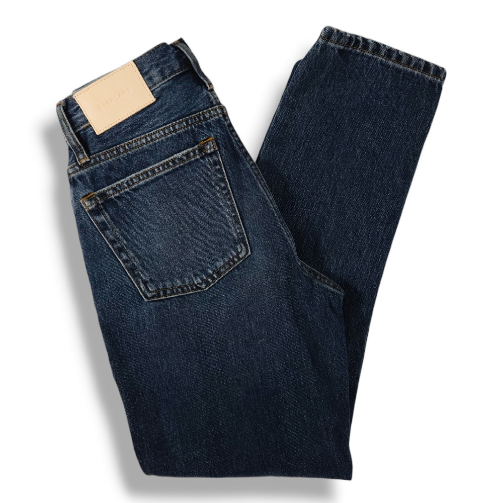 NWOT Everlane The 90s Cheeky Button Fly Straight Leg Ankle Jean‎ Sz. 23x26 Abyss